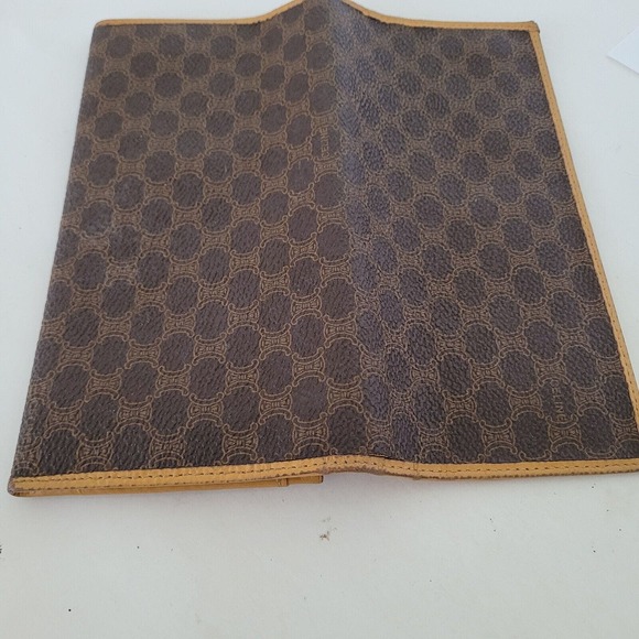 Celine Vintage Retro Large Envelope Leather Continental Wallet Macadam Brown Tan - Picture 4 of 12